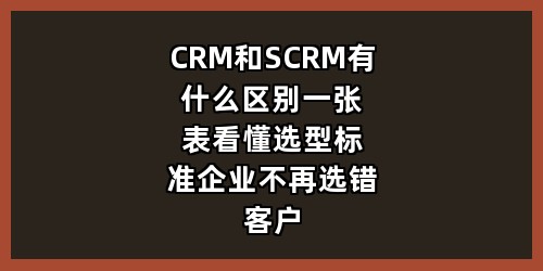 CRM 和 SCRM 有什么区别？一张表看懂选型标准，企业不再选错客户管理系统